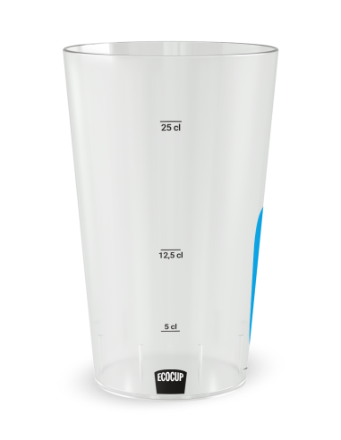 Transparante beker met maatverdeling - Feest Vrienden “Cheers” - Ecocup