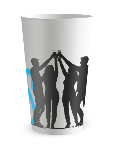 Witte beker aan de voorkant - Feest Vrienden “Cheers” - Ecocup