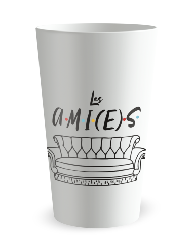 Gobelet blanc de face - Fête Friends - Ecocup