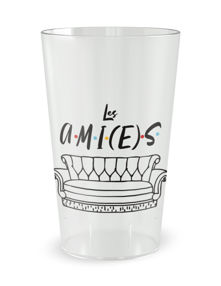 Gobelet transparent de face - Fête Friends - Ecocup