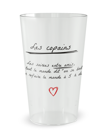 Transparante beker aan de voorkant - Feest “Vrienden” - Ecocup