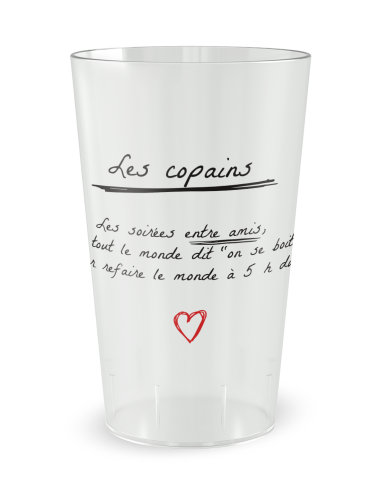 Transparante beker aan de voorkant - Feest “Vrienden” - Ecocup