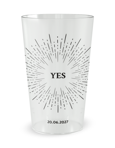 Transparante beker aan de voorkant - bruiloft beker yes - Ecocup