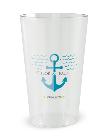 Transparante beker aan de voorkant - maritieme beker: dezelfde boot - Ecocup
