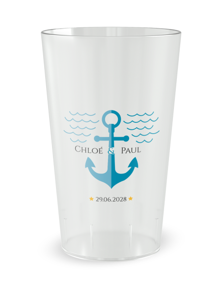 Gobelet transparent de face - maritime : le même bateau - Ecocup