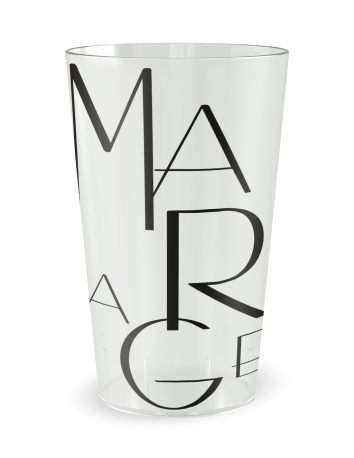 Gobelet transparent de face - mariage grandes lettres - Ecocup