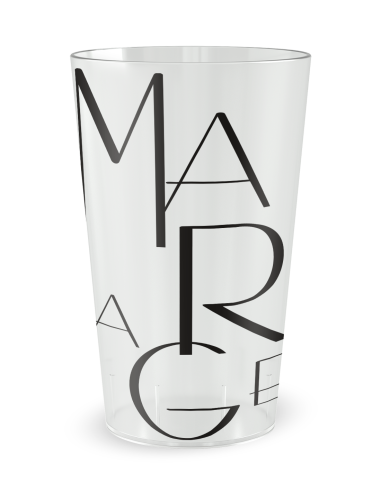 Gobelet transparent de face - mariage grandes lettres - Ecocup