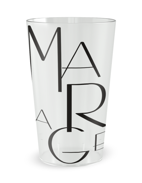 Gobelet transparent de face - mariage grandes lettres - Ecocup