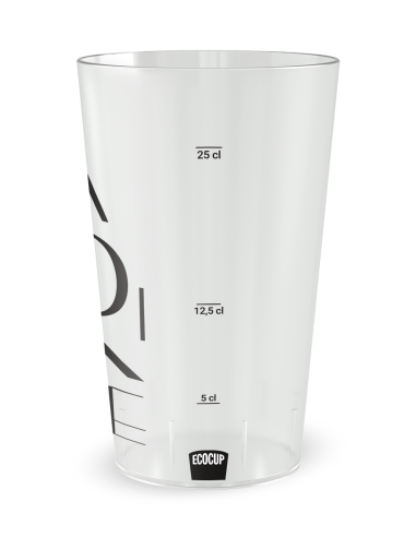 Transparante beker met maatverdeling - Trouwbeker Grote Letters Op Maat - Ecocup