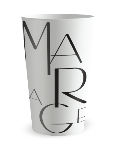Gobelet blanc de face - mariage grandes lettres - Ecocup