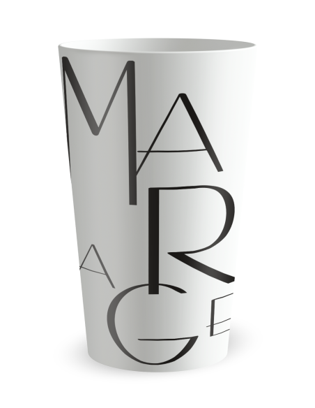 Gobelet blanc de face - mariage grandes lettres - Ecocup