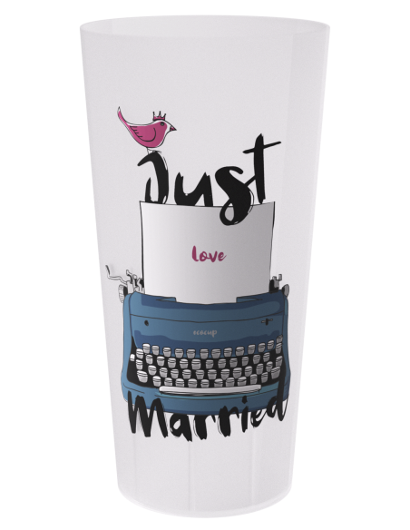 Herbruikbare ECO 60 beker voor je evenementen - meerkleurige bedrukking, vooraanzicht, inhoud 55 cl - Ecocup collectie