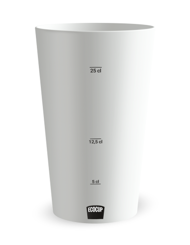 Witte beker aan de voorkant - Zelf te personaliseren beker - Ecocup