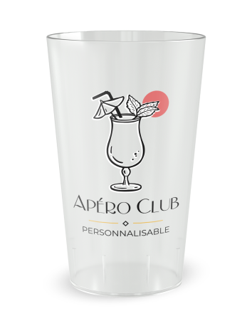 Gobelet transparent de face - Soirée Apéro Club - Ecocup