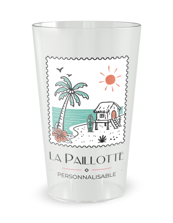 Gobelet transparent de face - carte postale été - Ecocup