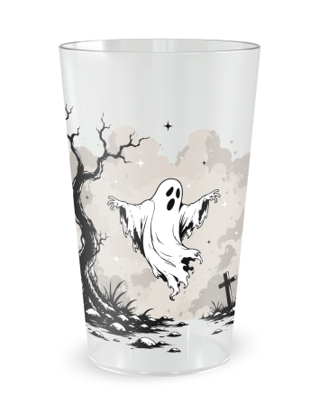 Gobelet transparent de face - Gobelet Fantôme Halloween - Ecocup
