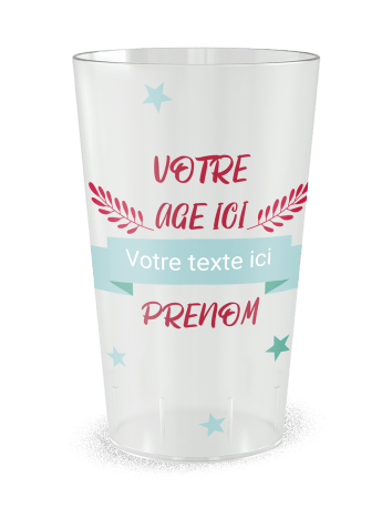 Gobelet blanc de face - Anniversaire âge géant - Ecocup 2