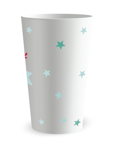 Gobelet blanc de dos - Anniversaire âge géant - Ecocup
