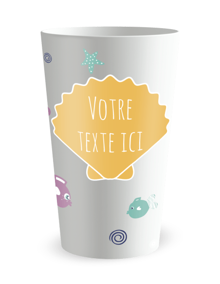 Gobelet blanc - Prénom - Anniversaire Enfant Sirene - Ecocup