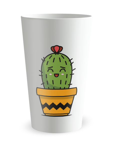 Gobelet blanc de dos - anniversaire adulte cactus - Ecocup