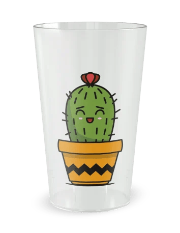 Gobelet transparent de face - anniversaire adulte cactus - Ecocup 2