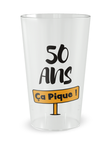 Gobelet transparent de face - anniversaire adulte cactus - Ecocup