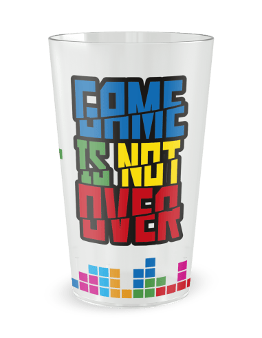 Gobelet transparent de face - anniversaire adulte tetris - Ecocup