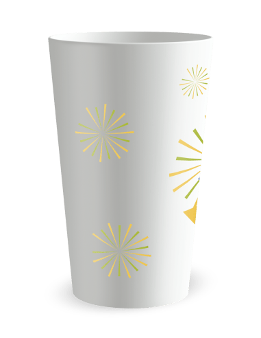 Gobelet blanc de coté- Anniversaire artifices - Ecocup