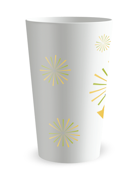 Gobelet blanc de coté- Anniversaire artifices - Ecocup