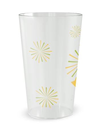 Gobelet transparent de face - Anniversaire artifices - Ecocup 2