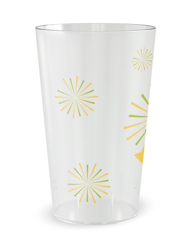 Gobelet transparent de coté - Anniversaire artifices - Ecocup