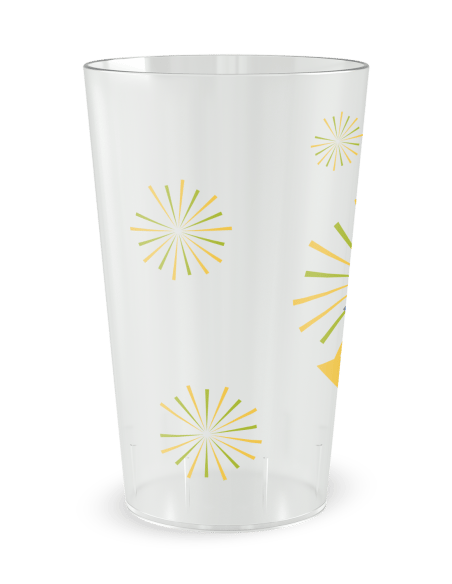 Gobelet transparent de coté - Anniversaire artifices - Ecocup