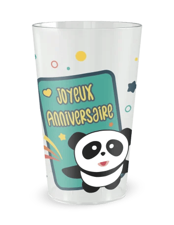 Gobelet transparent - Prénom - anniversaire enfant panda - Ecocup 2