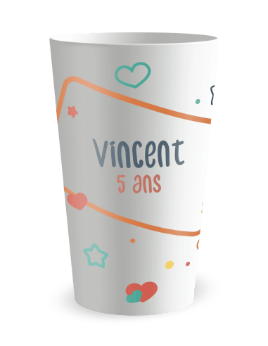 Gobelet blanc - Prénom - anniversaire enfant panda - Ecocup