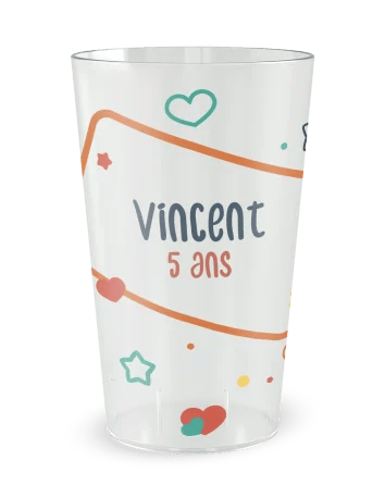Gobelet transparent - Prénom - anniversaire enfant panda - Ecocup