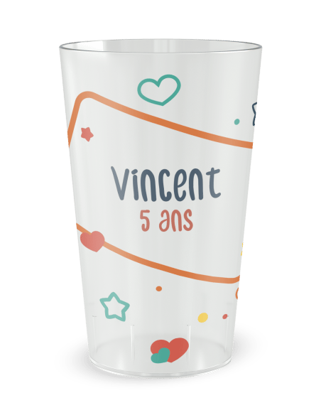 Gobelet transparent - Prénom - anniversaire enfant panda - Ecocup