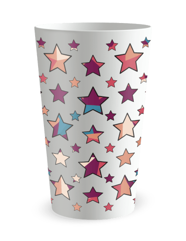 Gobelet blanc de dos - Anniversaire Etoiles Colorées - Ecocup