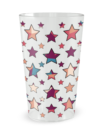 Gobelet transparent de face - Anniversaire Etoiles Colorées - Ecocup 2
