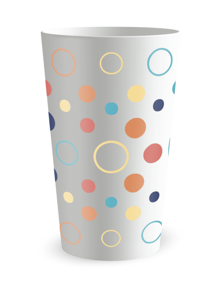 Gobelet blanc de dos - Anniversaire ronds Colores - Ecocup