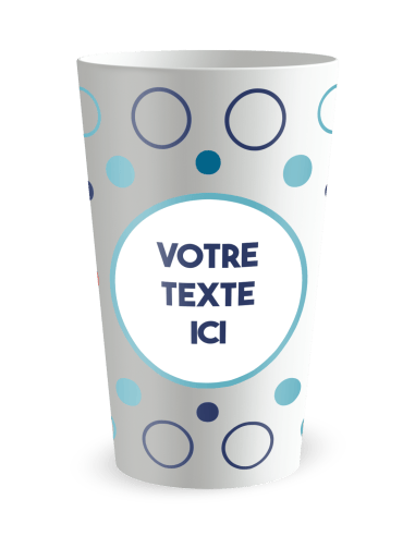 Gobelet blanc de face - Anniversaire ronds Colores - Ecocup