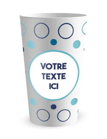 Gobelet blanc de face - Anniversaire ronds Colores - Ecocup