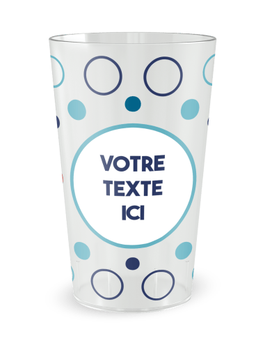 Gobelet transparent de face - Anniversaire ronds Colores - Ecocup