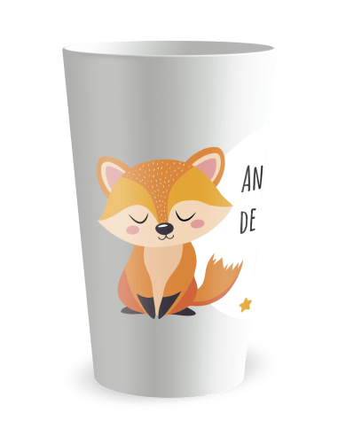 Gobelet blanc de dos - Anniversaire Renards Mixte Enfant - Ecocup