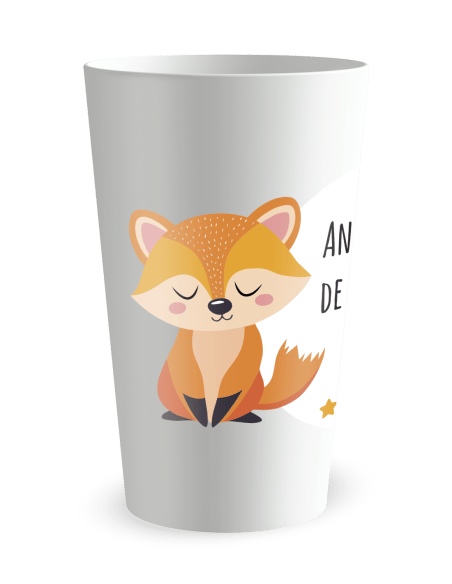 Gobelet blanc de dos - Anniversaire Renards Mixte Enfant - Ecocup