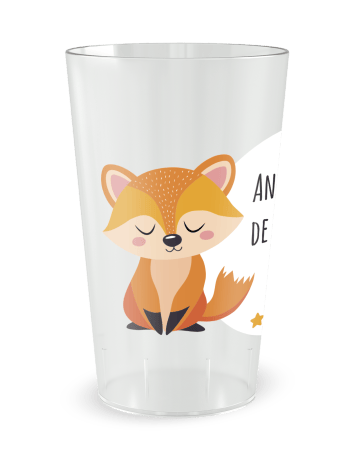Gobelet transparent de face - Anniversaire Renards Mixte Enfant - Ecocup 2