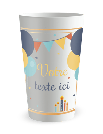 Gobelet transparent de face - ballons festifs - Ecocup 2