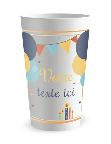 Gobelet blanc de face - ballons festifs - Ecocup