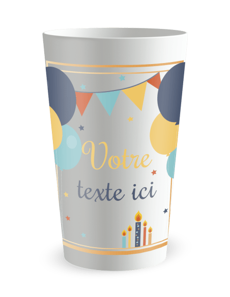 Gobelet blanc de face - ballons festifs - Ecocup