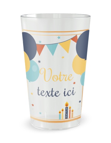 Gobelet transparent de face - ballons festifs - Ecocup
