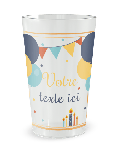 Gobelet transparent de face - ballons festifs - Ecocup